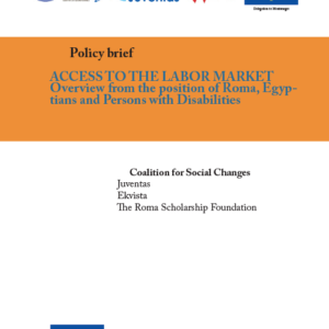 Access to the labor market: Overview from the position of Roma, Egyptians and Persons with Disabilities