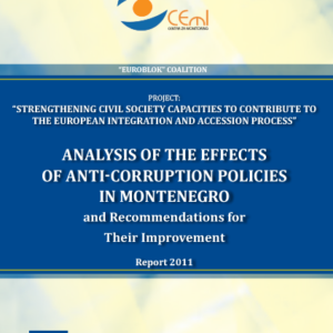 Analysis of the Effects of Anti-Corruption Policies in Montenegro and Recommendations for their Improvement