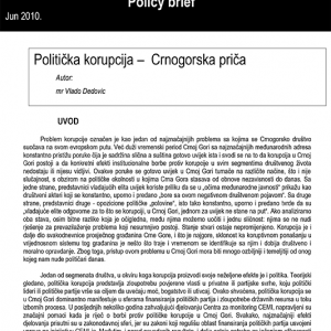 Politicka korupcija - Crnogorska prica