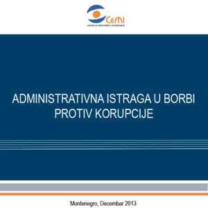 Studija "Administrativna istraga u borbi protiv korupcije"