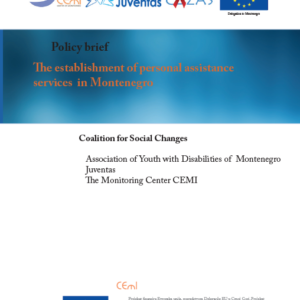 The establishment of personal assistance services in Montenegro