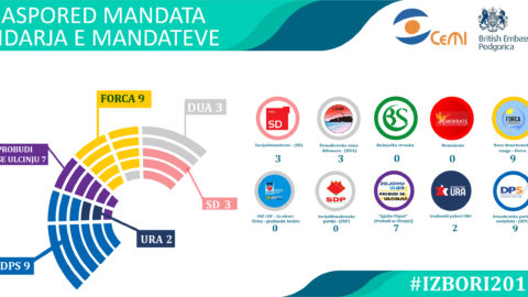 Broj mandata na osnovu 37 biračkih mjesta (100% biračkog tijela)