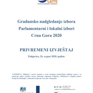 Privremeni izvjestaj 2020 Parlamentarni izbori CeMI